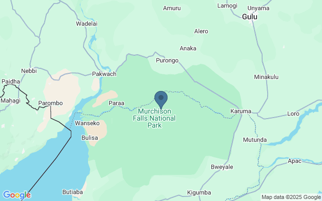 Kaart met locatie Murchison Falls National Park